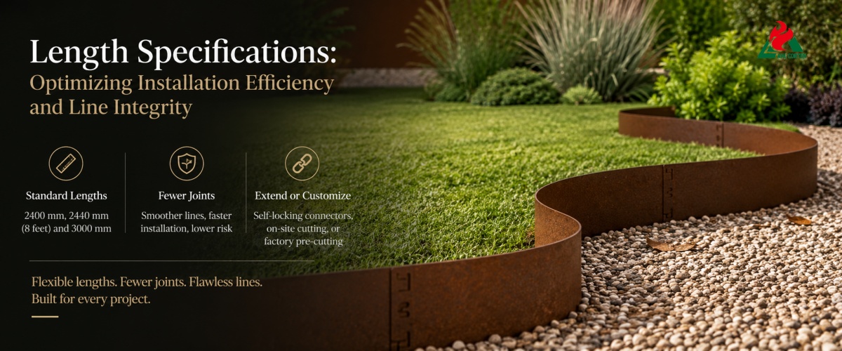 corten steel edging Length Specifications